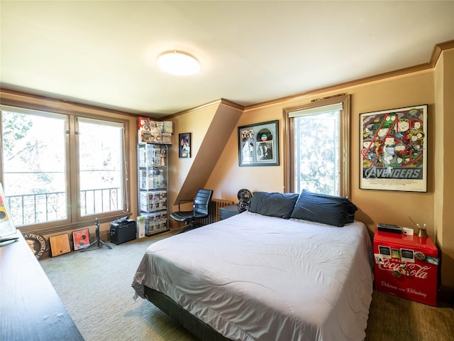 4 Terrace Ct, Port Washington, NY 11050 - carpeted bedroom with crown molding