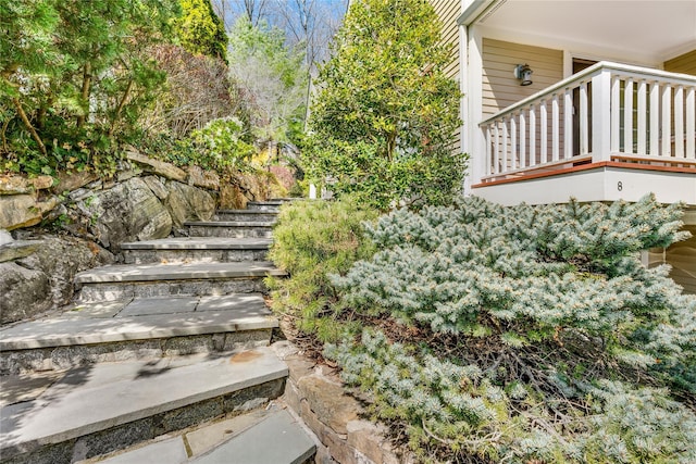 8 Alder Way, Armonk, NY 10504 - view of yard featuring stairway and a balcony