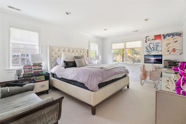8 Alder Way, Armonk, NY 10504 - carpeted bedroom featuring visible vents and crown molding