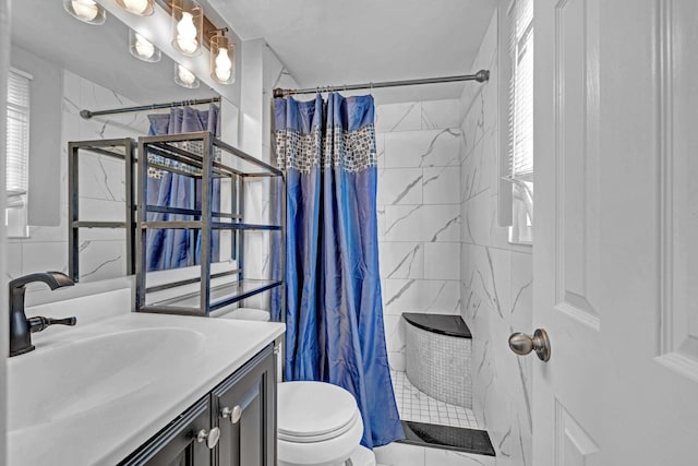 13 Iris Cir, Beacon, NY 12508 - full bathroom with vanity, toilet, and tiled shower