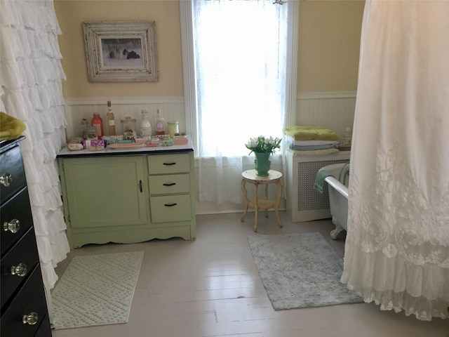 535 Beechwoods Rd, Callicoon, NY 12723 - full bath featuring a wainscoted wall and a bathtub