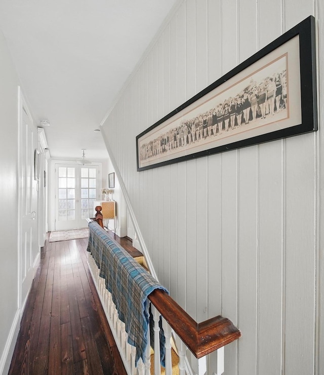 535 Beechwoods Rd, Callicoon, NY 12723 - hall with wood-type flooring, baseboards, and stairs