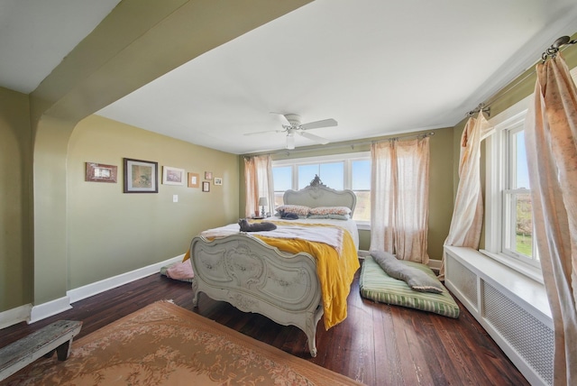 535 Beechwoods Rd, Callicoon, NY 12723 - bedroom featuring multiple windows, wood-type flooring, and a ceiling fan