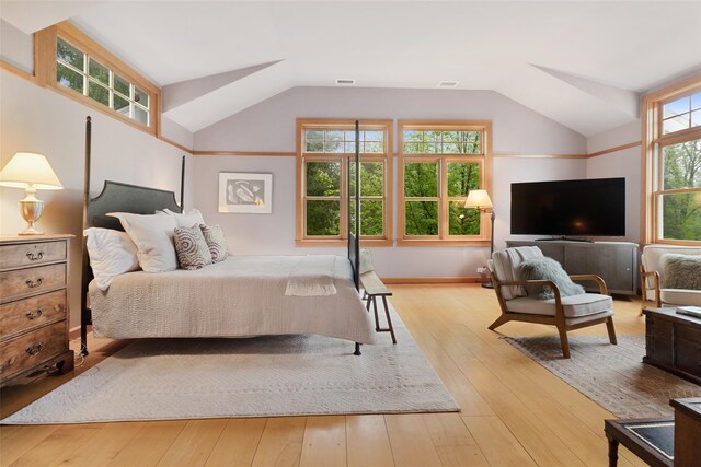 27 Dingle Ridge Rd, North Salem, NY 10560 - bedroom with lofted ceiling and hardwood / wood-style floors