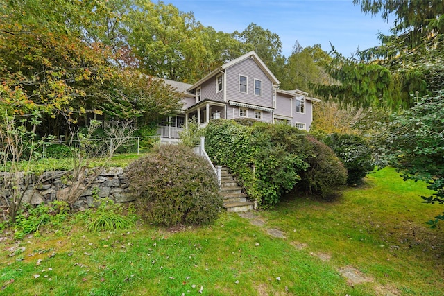 27 Dingle Ridge Rd, North Salem, NY 10560 - view of front of property featuring stairway and a front lawn