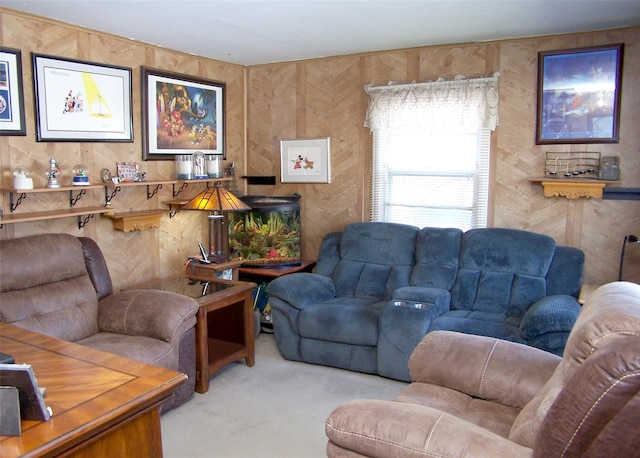 view of carpeted living area