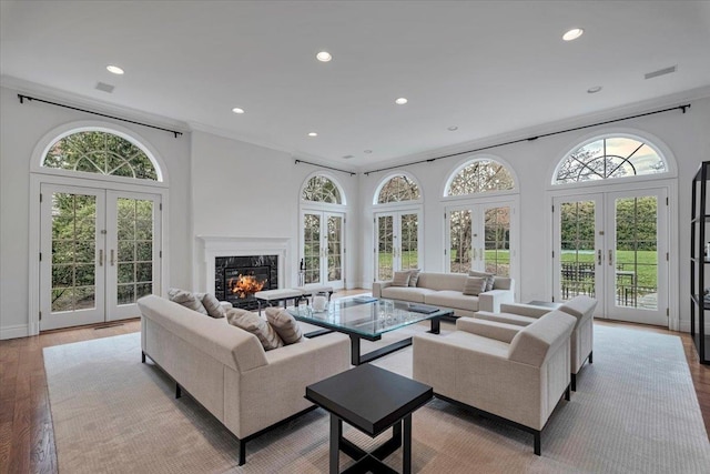 30 Morris Ln, Scarsdale, NY 10583 - living room with a wealth of natural light, french doors, and recessed lighting