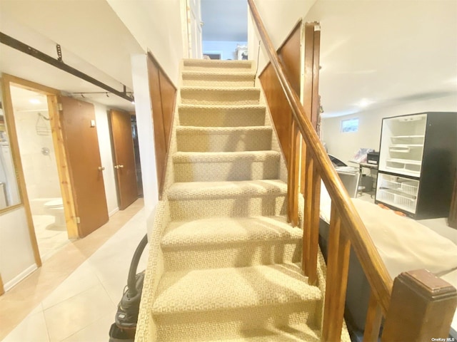 4947 166th St, Fresh Meadows, NY 11365 - stairway featuring tile patterned floors