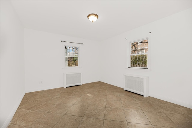 empty room with radiator heating unit