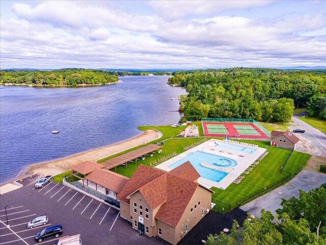 44 Nottingham Gate Rd, Rock Hill, NY 12775 - aerial view featuring a forest view and a water view