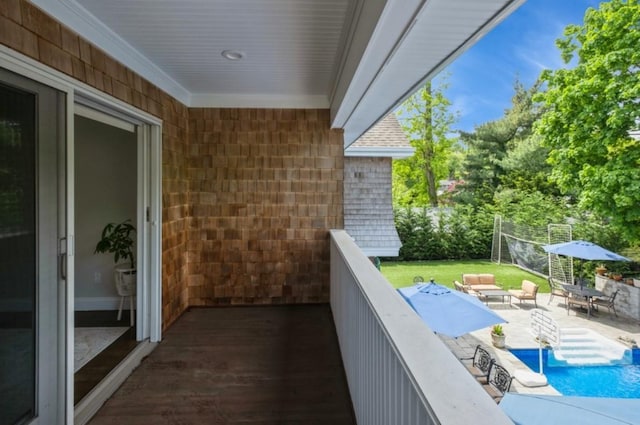 8 Hilltop Dr, Bayville, NY 11709 - balcony featuring an outdoor living space and a patio area