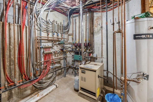 8 Hilltop Dr, Bayville, NY 11709 - utility room with gas water heater