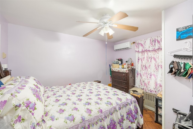 3518 Clarendon Rd, Brooklyn, NY 11203 - bedroom with ceiling fan and a wall unit AC