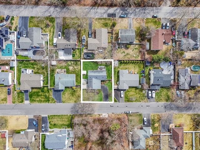 aerial view featuring a residential view