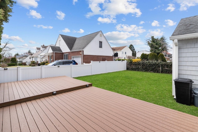 2 Lee Ave, Albertson, NY 11507 - wooden deck with a yard, fence, and a residential view