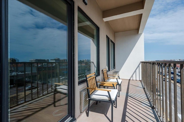 balcony with a view of city