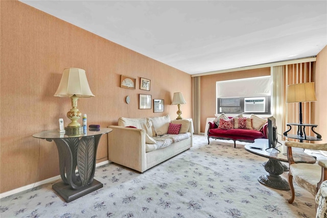 view of carpeted living area