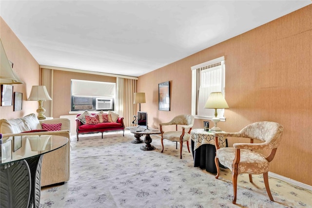 living room with carpet flooring