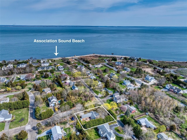 555 Three Waters Ln, Orient, NY 11957 - aerial view with a water view and a residential view