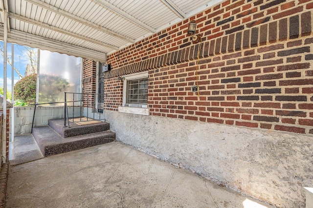 view of patio featuring fence
