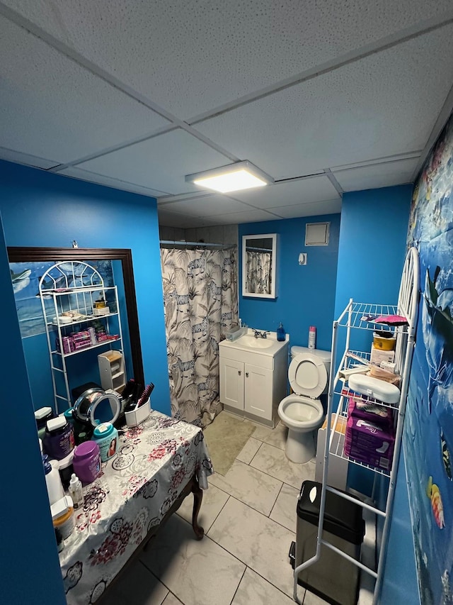 1420 Leland Ave, Bronx, NY 10460 - full bath featuring marble finish floor, vanity, and a shower with shower curtain