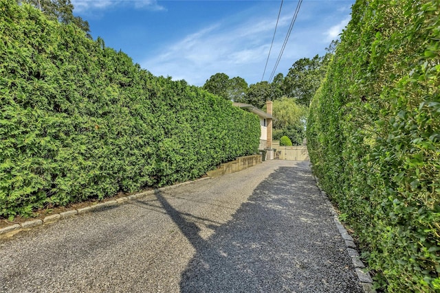 view of road with driveway