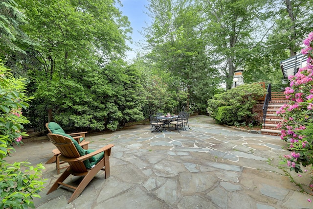 5235 Netherland Ave, Bronx, NY 10471 - view of patio / terrace with outdoor dining space and stairway
