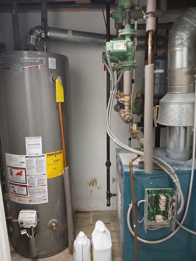 utilities featuring gas water heater