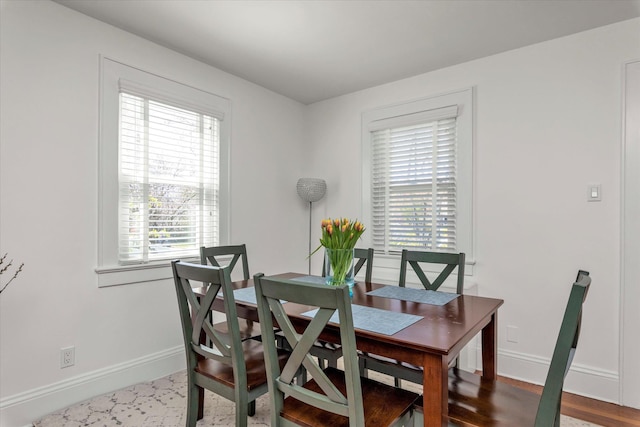 dining room featuring baseboards