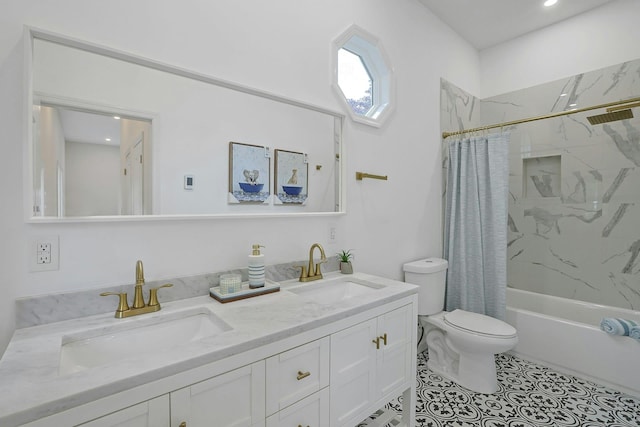 286 9th St, Verplanck, NY 10596 - bathroom with double vanity, toilet, and shower / bath combo