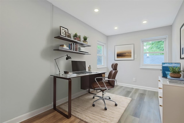 286 9th St, Verplanck, NY 10596 - office space featuring light wood-style flooring, recessed lighting, and baseboards