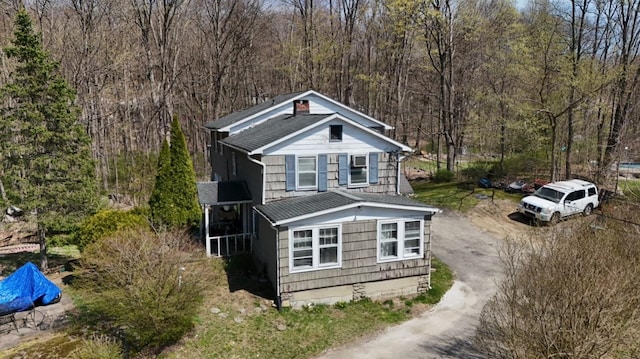 340 Rte 52, Carmel, NY 10512 - view of front of property featuring driveway, a forest view, and roof with shingles