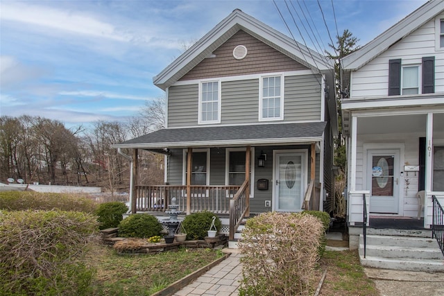 163 N Hamilton St, Poughkeepsie, NY 12601 - view of front of property featuring a porch and a shingled roof