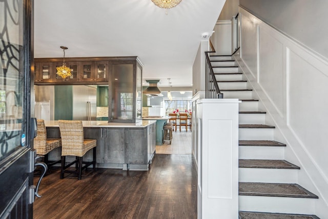interior space with wood finished floors