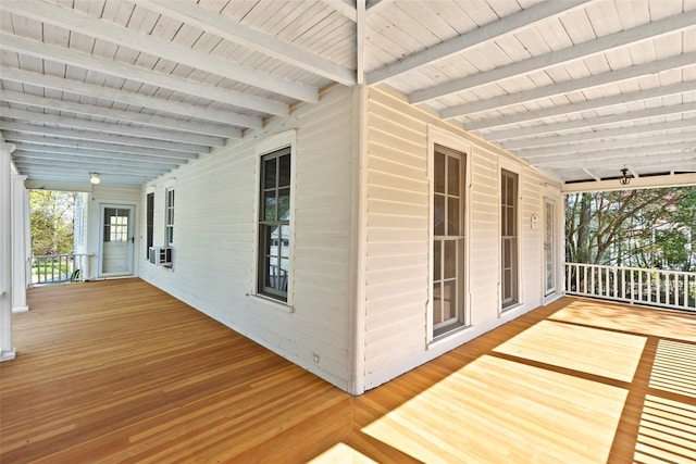 deck featuring a porch