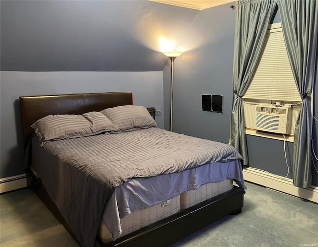19 Tatterson St, Roslyn, NY 11576 - carpeted bedroom featuring a baseboard heating unit and cooling unit
