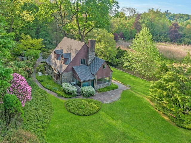 300 Sheldon Ave, Tarrytown, NY 10591 - view from above of property featuring a heavily wooded area