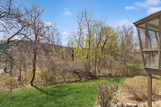view of yard featuring a sunroom