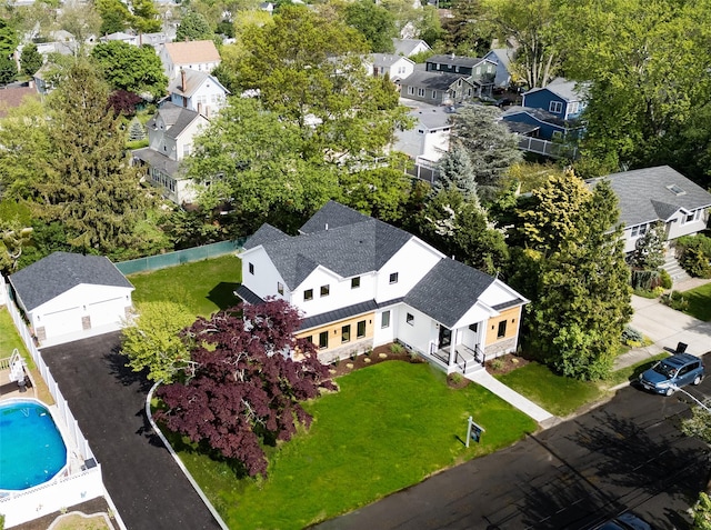 148 S 5th St, Lindenhurst, NY 11757 - aerial view of residential area featuring a pool