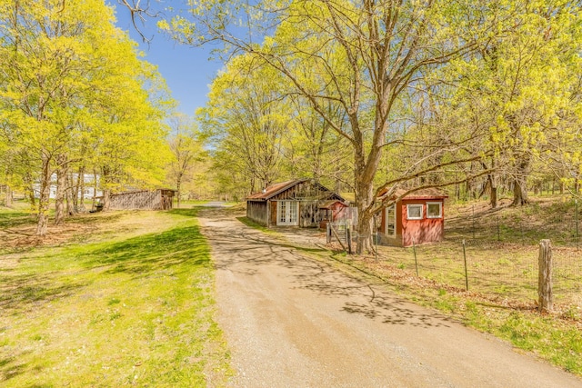 view of dirt / gravel road