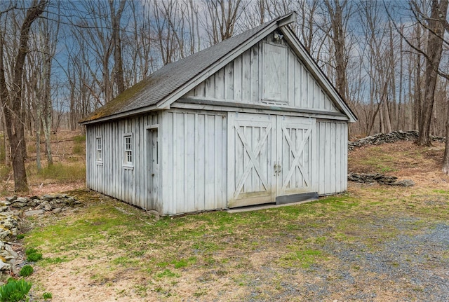 view of shed