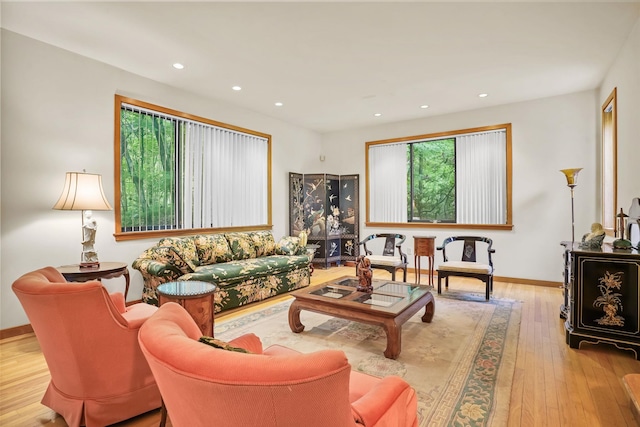 48 Sabbath Day Hill Rd, South Salem, NY 10590 - living room featuring healthy amount of natural light, hardwood / wood-style flooring, baseboards, and recessed lighting