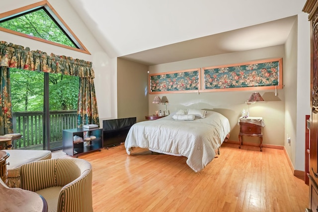 48 Sabbath Day Hill Rd, South Salem, NY 10590 - bedroom featuring wood finished floors, baseboards, and high vaulted ceiling