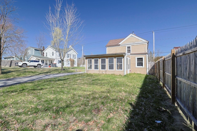 view of yard with fence