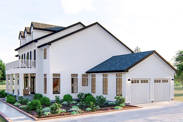 5 Pond View Ct, Staatsburg, NY 12580 - view of property exterior with a garage and a balcony