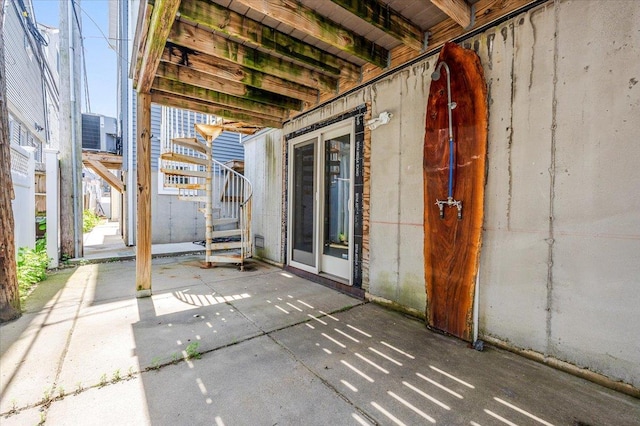 100 California St, Long Beach, NY 11561 - view of patio / terrace with cooling unit and stairway