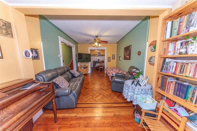 8521 80th St, Woodhaven, NY 11421 - living area with ceiling fan