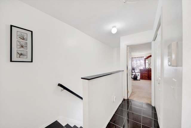 stairway with baseboards