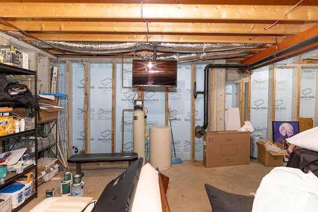 view of unfinished below grade area