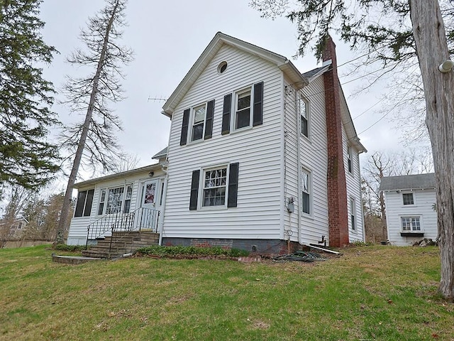 4073 Rte 9w, Saugerties, NY 12477 - view of front of home featuring a chimney and a front yard